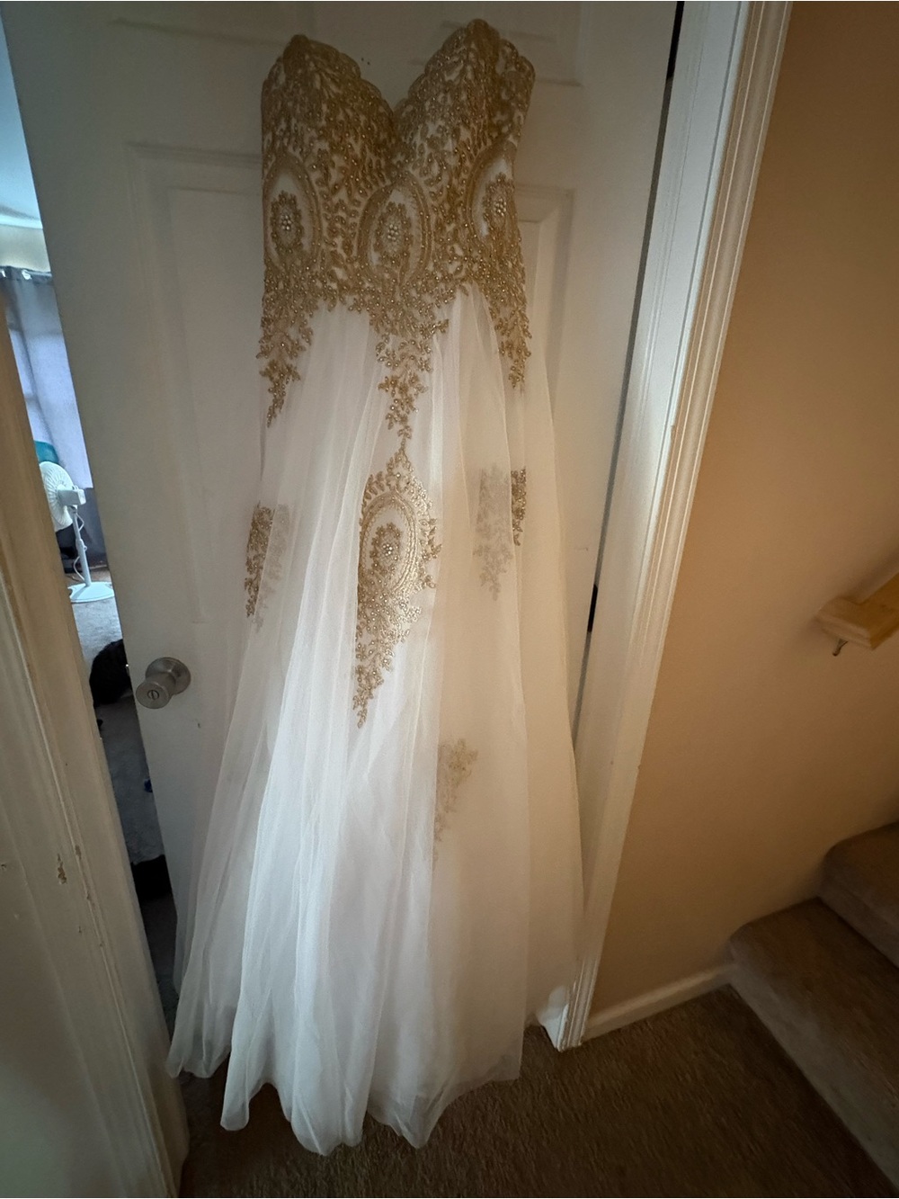 Say Yes Strapless Embellished Ballgown